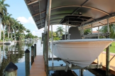 Our boat dock at a saltwater canal with direct access to the River