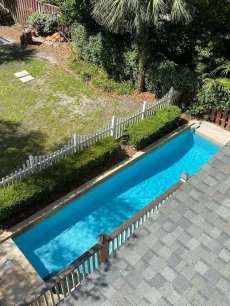 View from the rooftop deck overlooking the pool